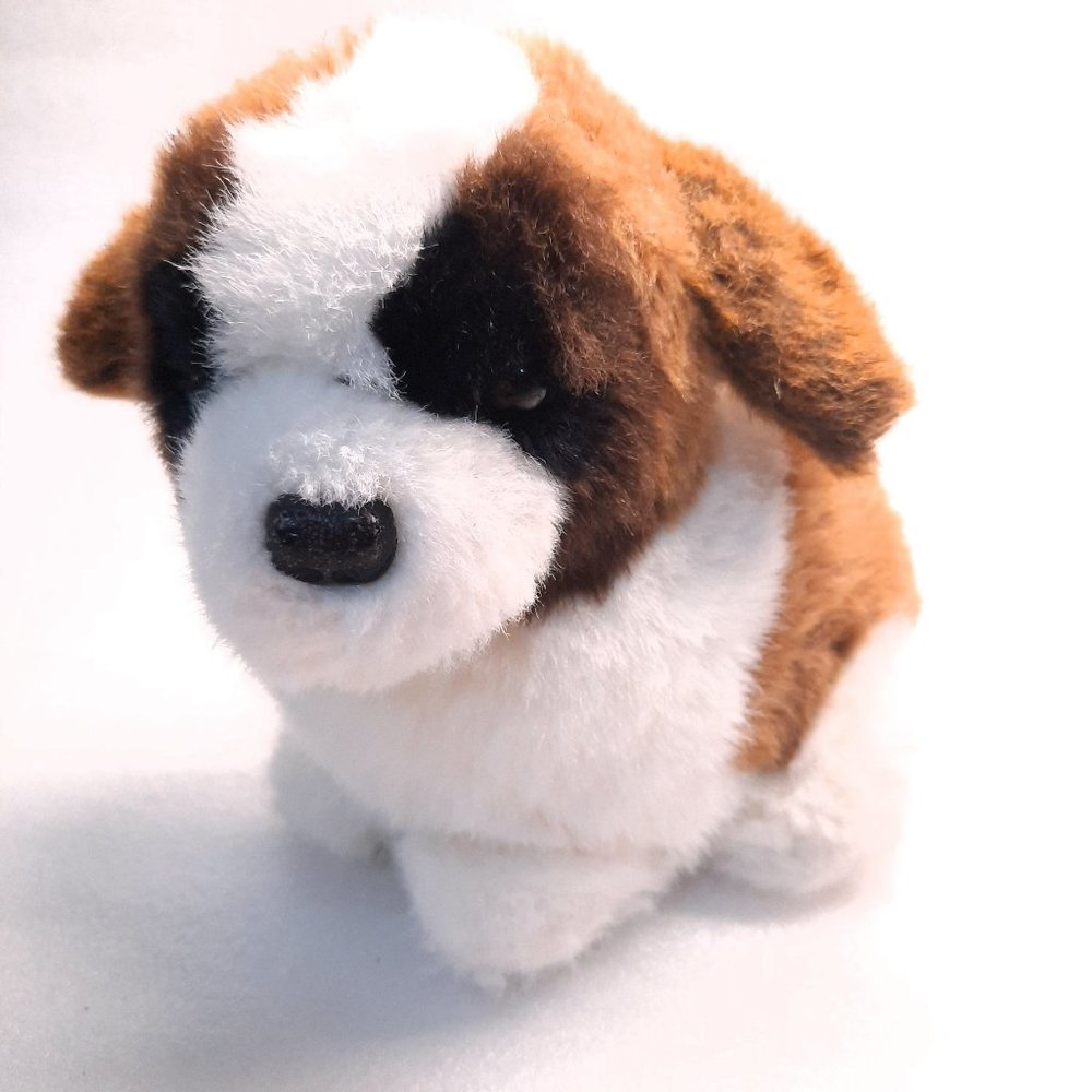 Walmart Puppy Dog Plush St. Bernard brown fluffy Stuffed animal chunky short pup